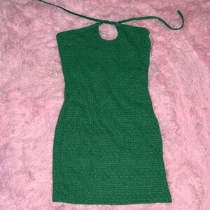 Green Halter Neck Dress